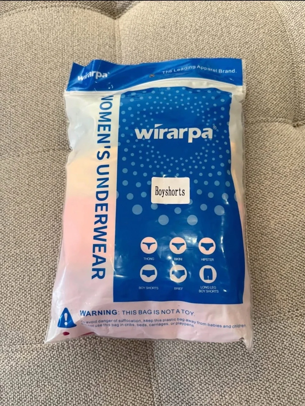 Wirarpa Women's Boyshorts Underwear - Blue & Light Pink Packaging
